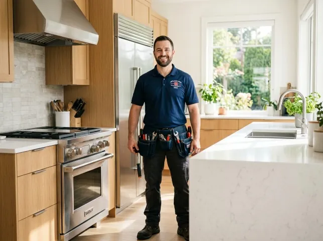 Appliance Repair Hero technician in a Benton, AR kitchen after an appliance repair